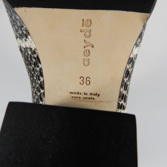 AEYDE Ari Mid Calf Boots Size 36 5.5 6 Black White Python Snake Leather NEW - Picture 13 of 13